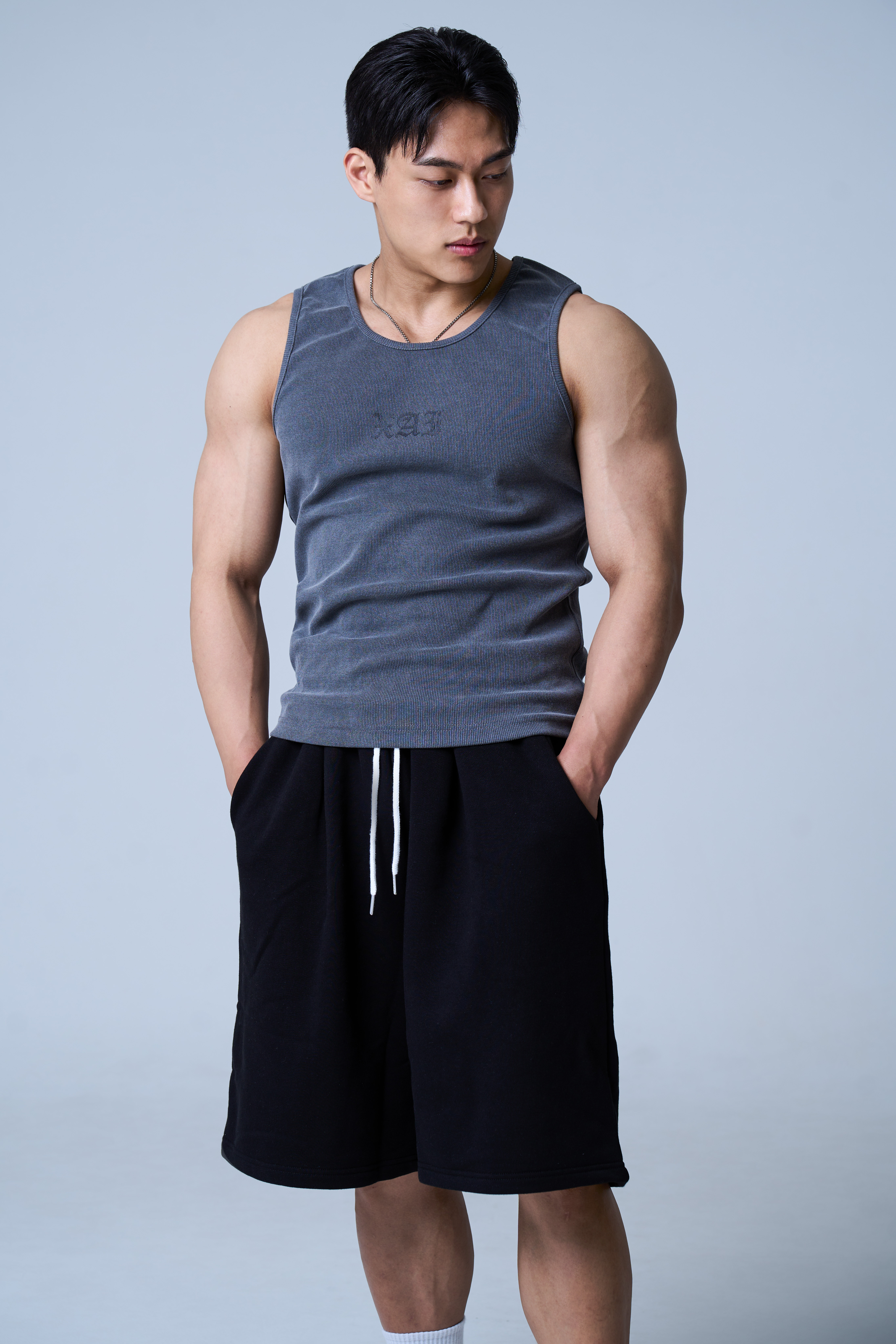 XAI Back Pocket Point Logo Bermuda Pants - Pigment Charcoal 1