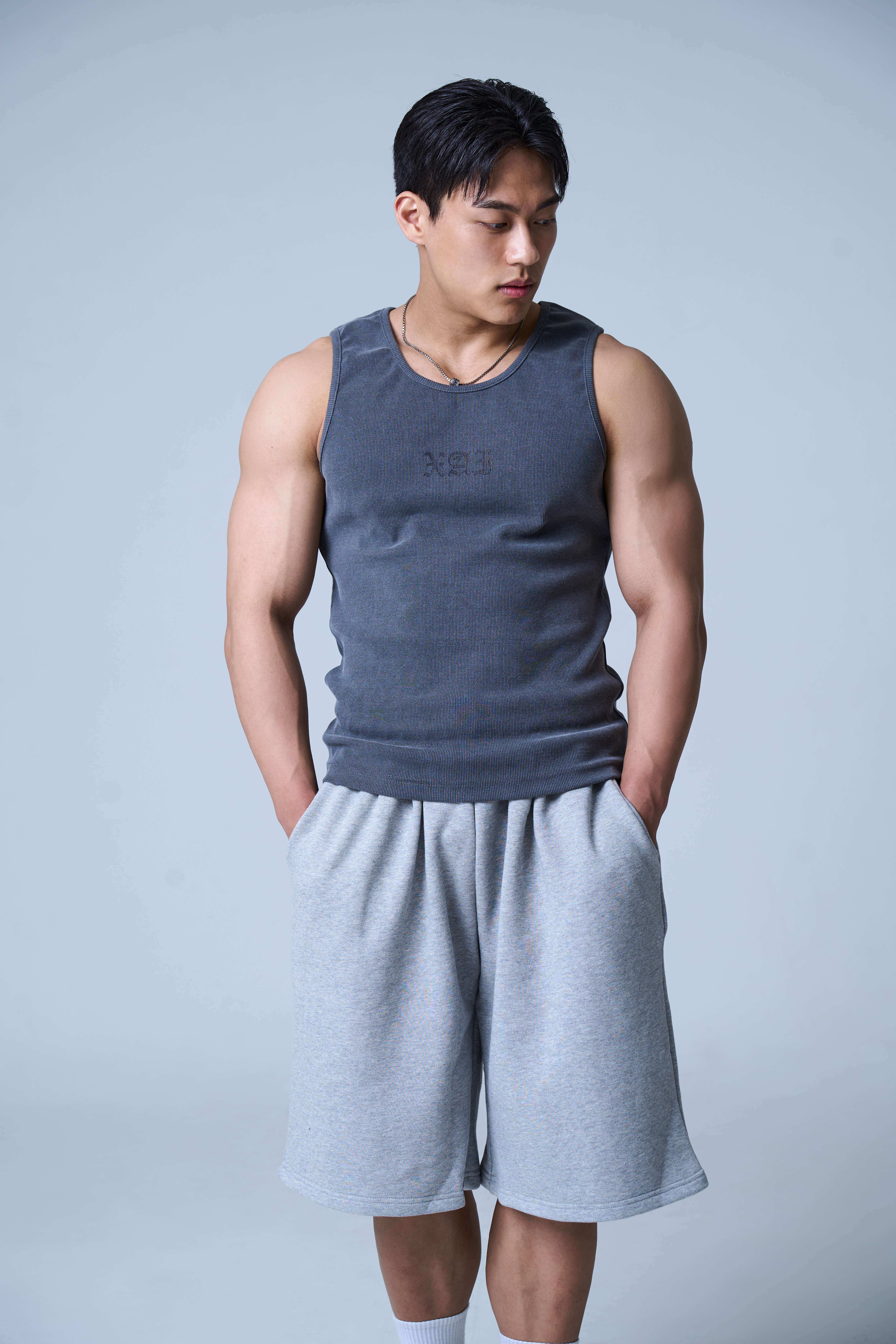 XAI Back Pocket Point Logo Bermuda Pants - Pigment Charcoal 6