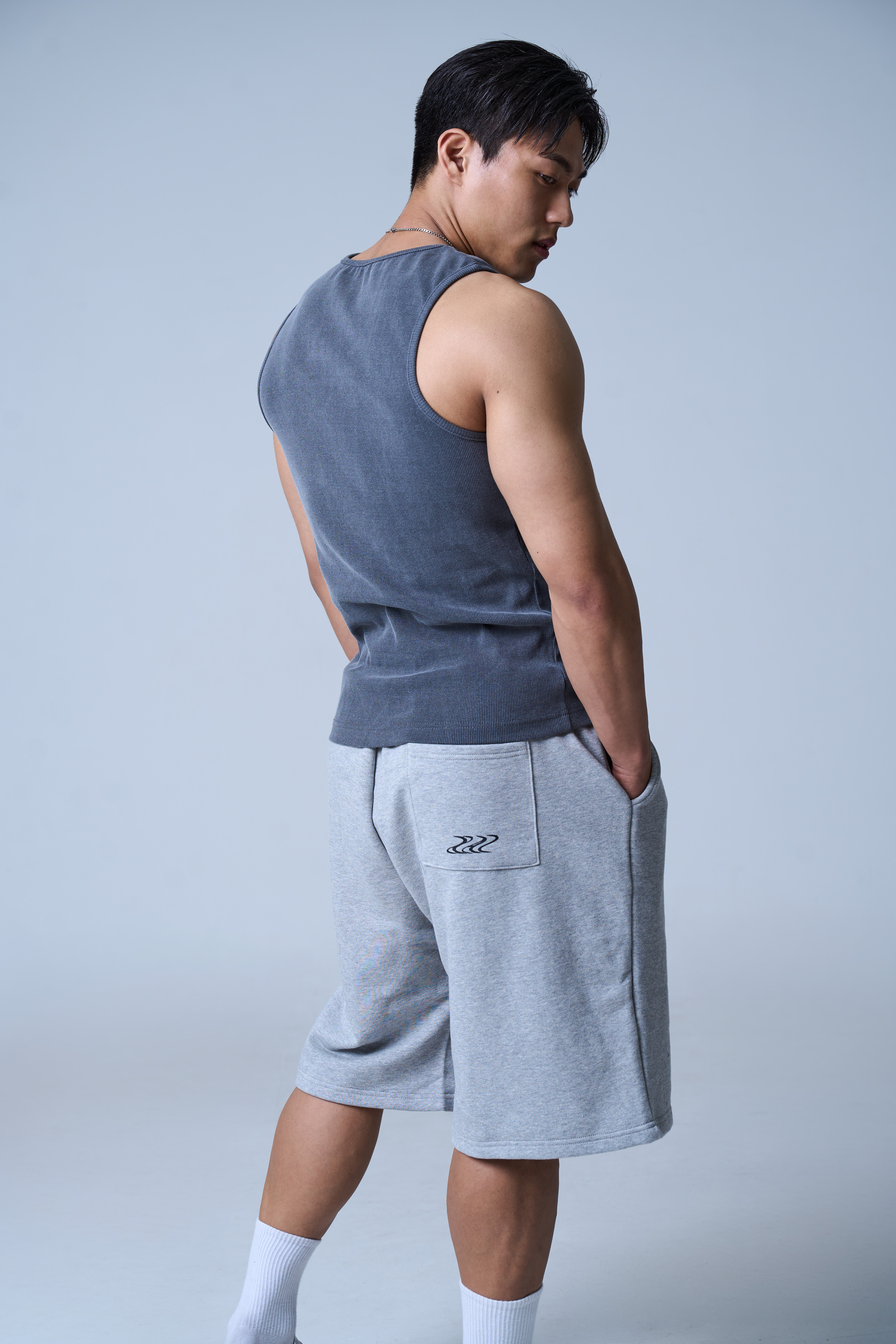 XAI Back Pocket Point Logo Bermuda Pants - Pigment Charcoal 7